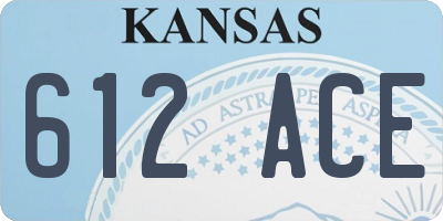 KS license plate 612ACE