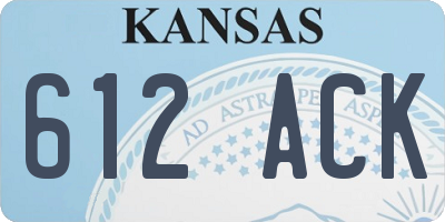 KS license plate 612ACK