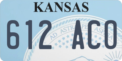 KS license plate 612ACO