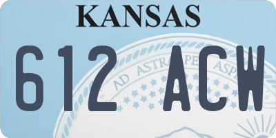 KS license plate 612ACW