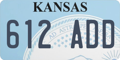 KS license plate 612ADD