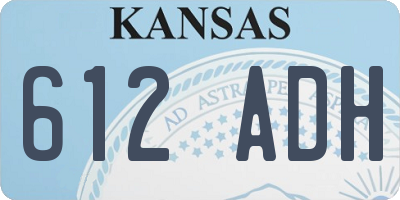 KS license plate 612ADH