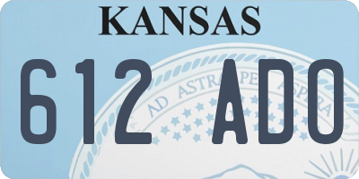 KS license plate 612ADO