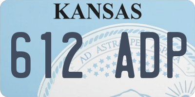 KS license plate 612ADP