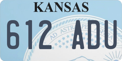 KS license plate 612ADU
