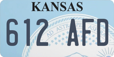 KS license plate 612AFD