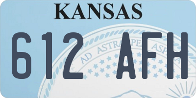 KS license plate 612AFH