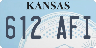 KS license plate 612AFI