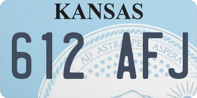 KS license plate 612AFJ