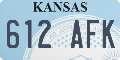 KS license plate 612AFK