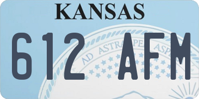 KS license plate 612AFM