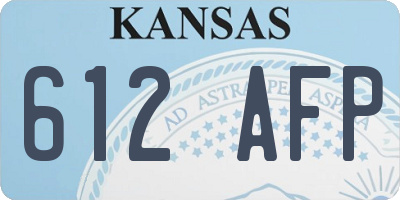 KS license plate 612AFP