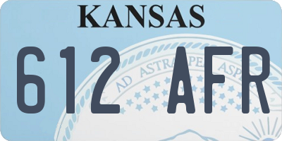 KS license plate 612AFR