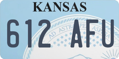 KS license plate 612AFU