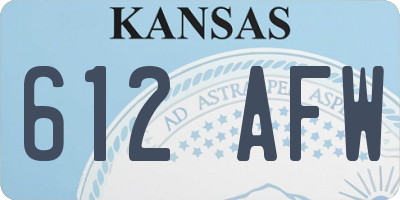 KS license plate 612AFW