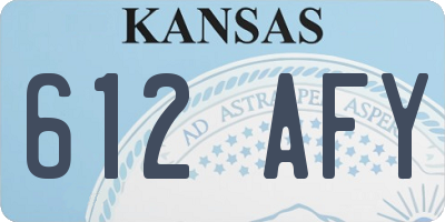 KS license plate 612AFY
