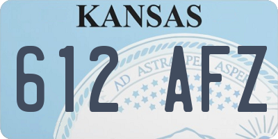 KS license plate 612AFZ
