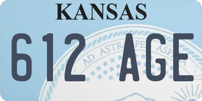 KS license plate 612AGE