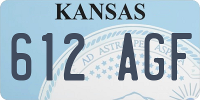KS license plate 612AGF