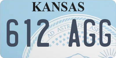 KS license plate 612AGG