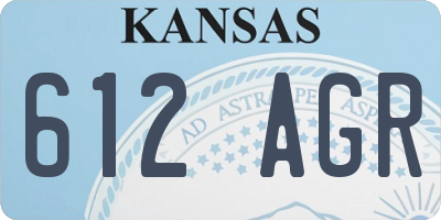 KS license plate 612AGR
