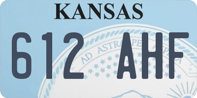 KS license plate 612AHF