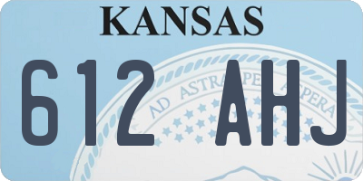 KS license plate 612AHJ