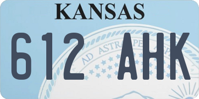 KS license plate 612AHK