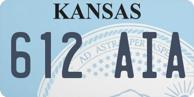 KS license plate 612AIA