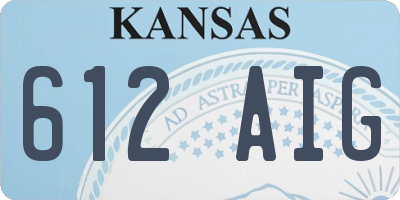 KS license plate 612AIG