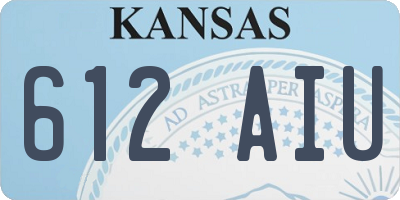 KS license plate 612AIU