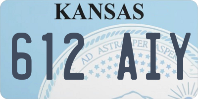 KS license plate 612AIY