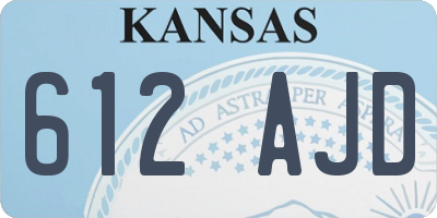 KS license plate 612AJD