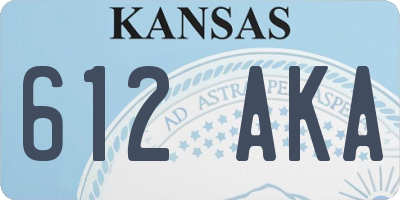 KS license plate 612AKA