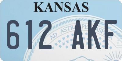 KS license plate 612AKF