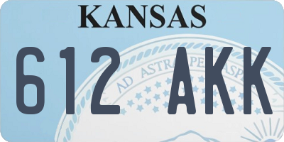 KS license plate 612AKK