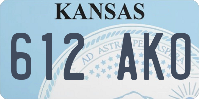 KS license plate 612AKO