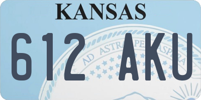 KS license plate 612AKU