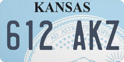 KS license plate 612AKZ