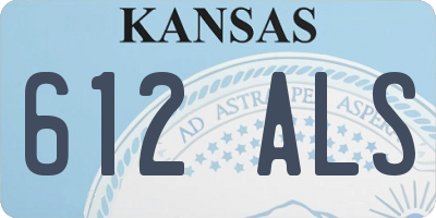 KS license plate 612ALS