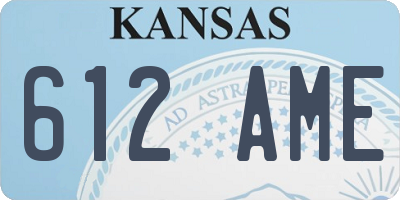 KS license plate 612AME