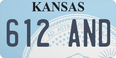 KS license plate 612AND