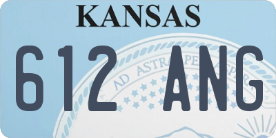 KS license plate 612ANG