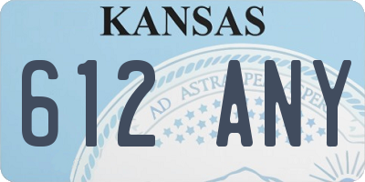 KS license plate 612ANY