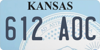 KS license plate 612AOC