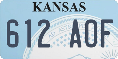 KS license plate 612AOF