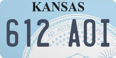 KS license plate 612AOI