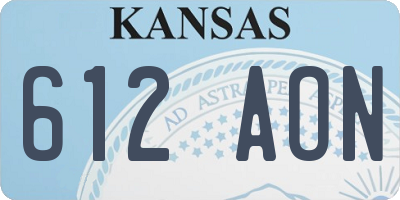 KS license plate 612AON