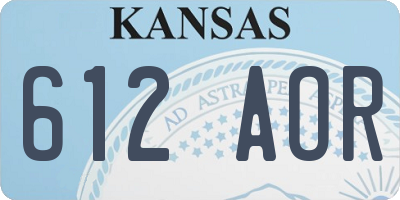 KS license plate 612AOR