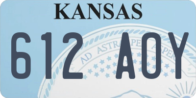 KS license plate 612AOY
